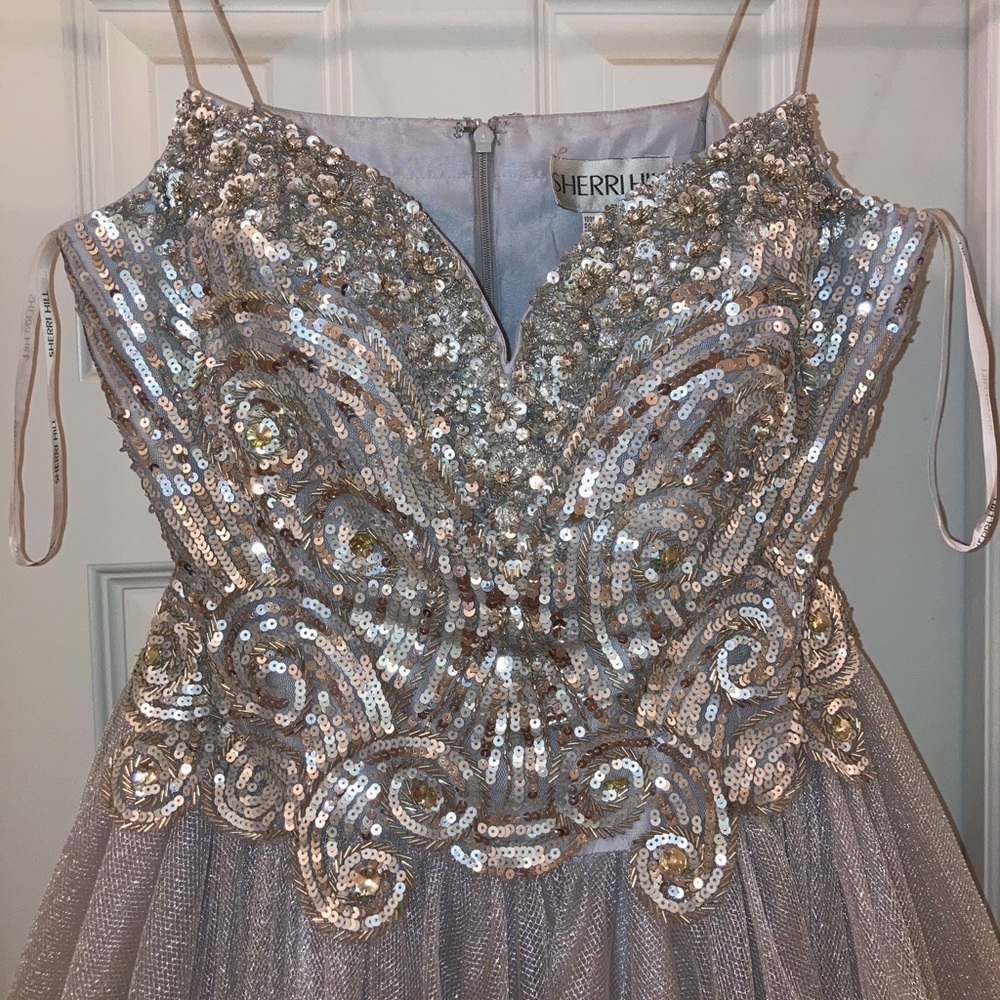 Sherri Hill Silver Dress